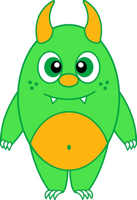 Silly Little Green Monster Free Clip Art