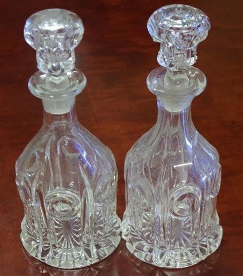 Victorian Cut Glass Decanters 26cm Height British Victorian Glass