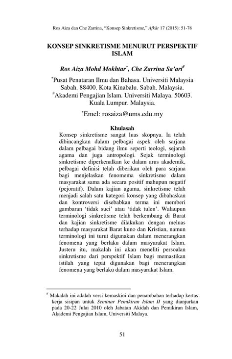 Konsep akhlakmenurut perspektif islam disediakan oleh (1b): (PDF) Konsep Sinkretisme Menurut Perspektif Islam
