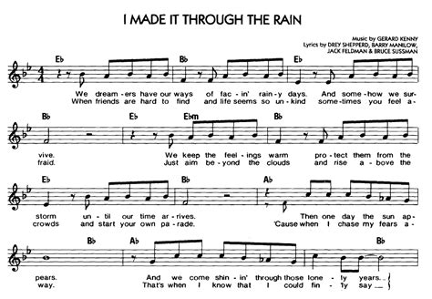 Made It Through The Rain Sheet Music Easy Sheet Music