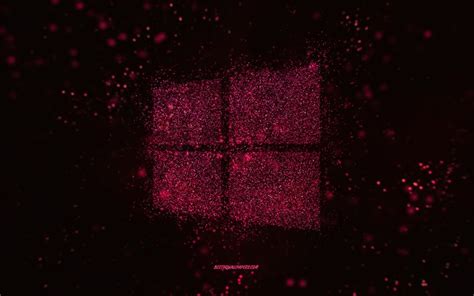 Descargar Fondos De Pantalla Logotipo De Windows Glitter Fondo Negro