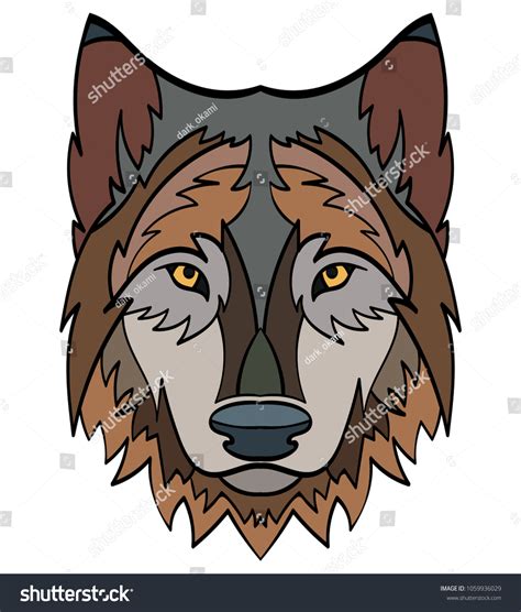 Beautiful Wolf Tattoovector Wolfs Head Design Stock Vector Royalty