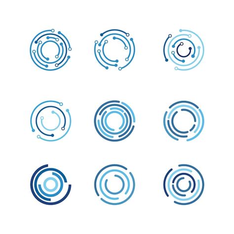 Premium Vector Circle Techno Vector Icon Design Template