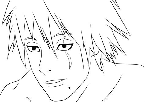 Kakashi From Naruto Unmask Coloring Page Free Printable Coloring Pages
