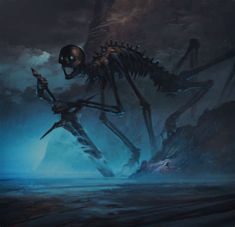 Artstation Skeleton Titan In 2023 Fantasy Demon Fantasy Beasts