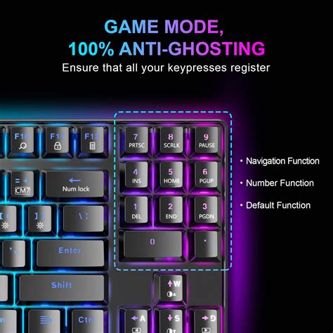 Npet K81 Tkl Mechanical Gaming Keyboard Blue Mechanical Switches 100