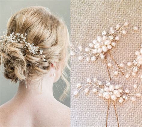 Metting Joura Wedding Party Romantic Handmade Pearl Flower Hair Pin