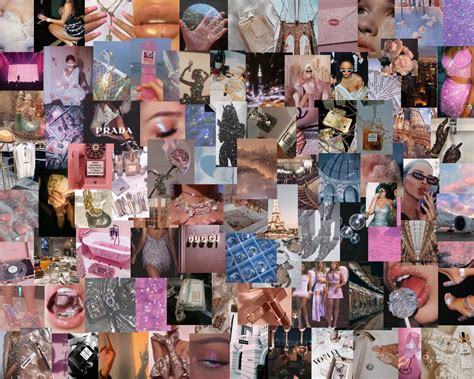 Boujee Glam Aesthetic Wall Collage Kit 100 Pieces DIGITAL Etsy Wall