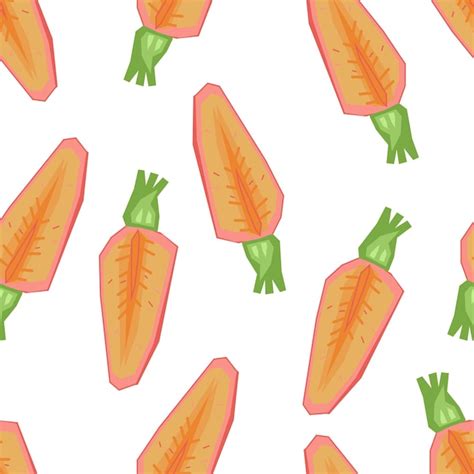 Premium Vector Carrot Seamless Pattern Flat Vector Illustration On