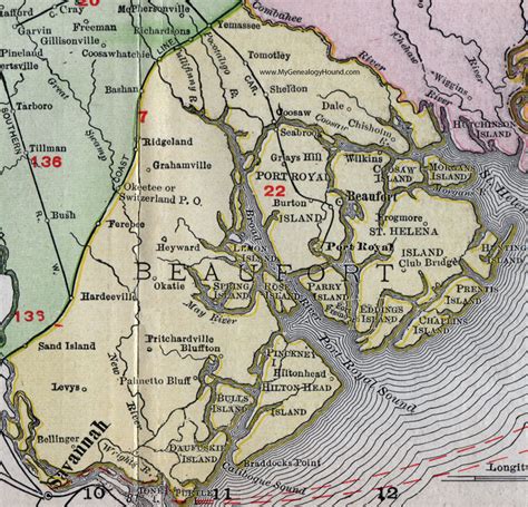 Beaufort County South Carolina 1911 Map Rand Mcnally Port Royal