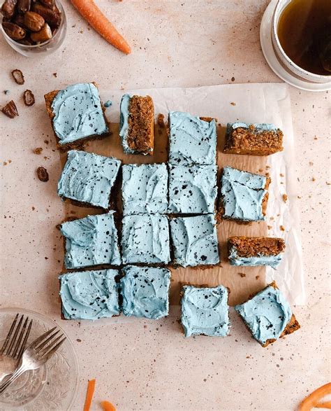 Paleo Carrot Cake Bars With Natural Robins Egg Frosting Gluten Free