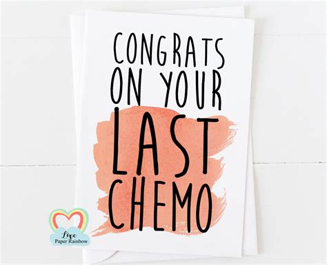 Last Chemo Card Last Chemotherapy Card Congrats On Your Last Etsy