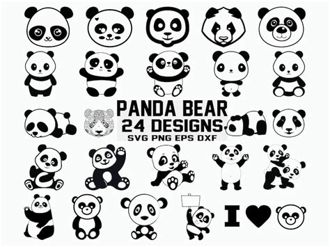 Panda Bear Svg Panda Svg Bear Svg Cute Panda Svg Cut Etsy