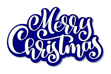 Merry Christmas Vector Text Calligraphic Lettering Design Card Template