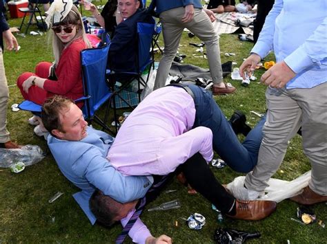Melbourne Cup 2017 Drunken Antics Begin At Flemington Photos The