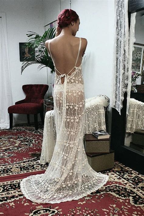 Backless Bridal Lace Nightgown Heirloom Collection Wedding Lingerie Sarafina Dreams Bridal