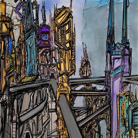 Abandoned City Sketch While Listening To Vangelis Started This As A