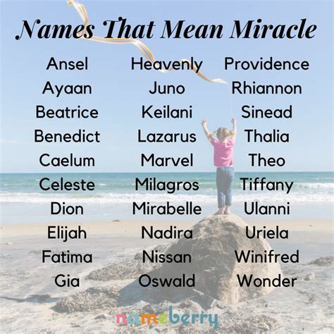 115 Names That Mean Miracle Heavenly Or Divine Girl Names With
