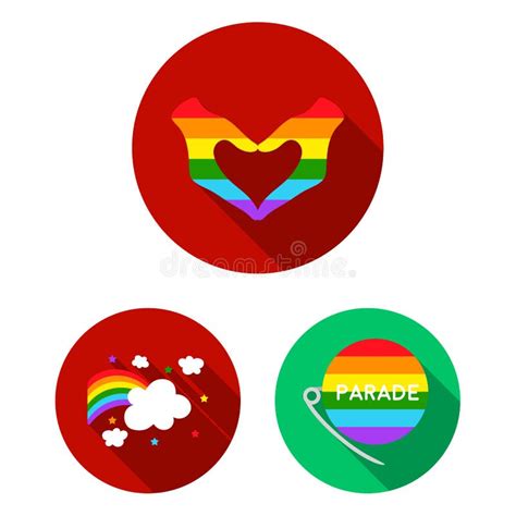 gay and lesbian flat icons in set collection for design sexual minority and attributes vector