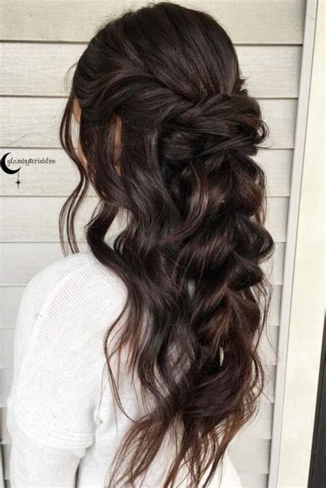 The wedding hairstyles half up can be done on medium as well as long length hair. 24 Chic Half Up Half Down Bridesmaid Hairstyles #2846453 ...