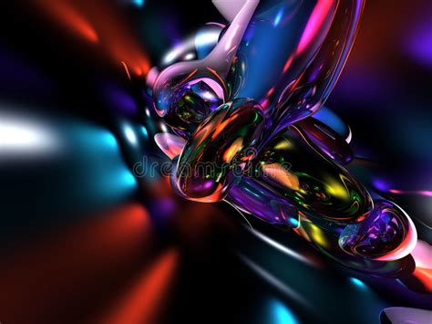 3d Abstract Colorful Blue Red Render Background Stock Illustration