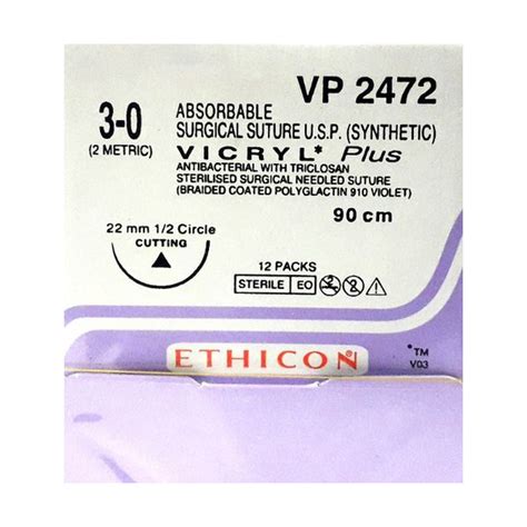 Buy Johnson And Johnson Ethicon Vicryl Plus Absorbable Surgical Suture 3