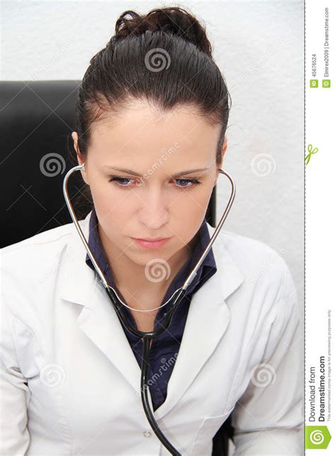 Beautiful Female Doctor With Stethoscope Stock Photo Image Of Beauty