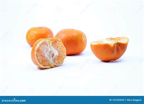 Set Of Fresh Whole And Cuthalf Orange And Slices Stock Image Image