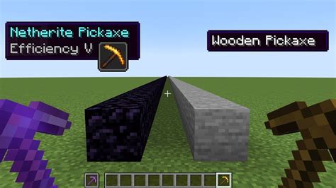 Netherite Pickaxe Vs Wooden Pickaxe Which Is Faster Minecraft Youtube