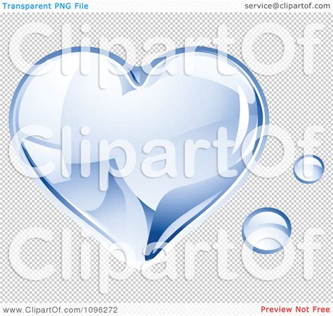 Clipart 3d Shiny Water Droplet Heart Royalty Free Vector Illustration