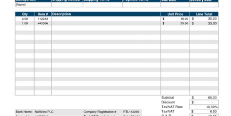 Invoice Excel Template Spreadsheet Templates For Busines Vertex42