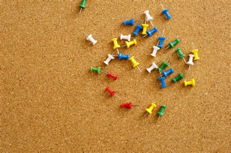 Free Stock Photo 10830 Scattered Colored Map Pins On Cork Board