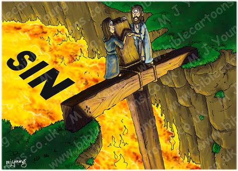 Evangelism Using The Bridge Illustration Bible Cartoons