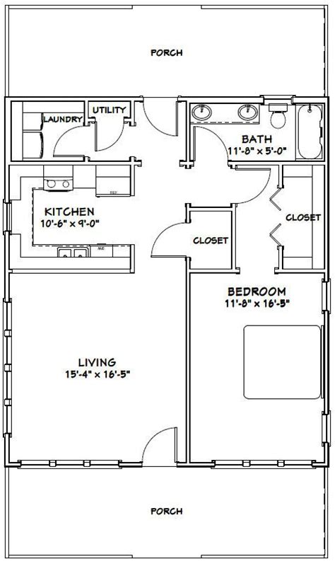 28x32 House 28x32h1b 895 Sq Ft Excellent Floor Plans House