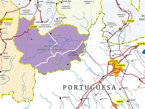 Mapa PolÍtico Del Estado Lara TamaÑo Grande 100 Impermeable Pantepui