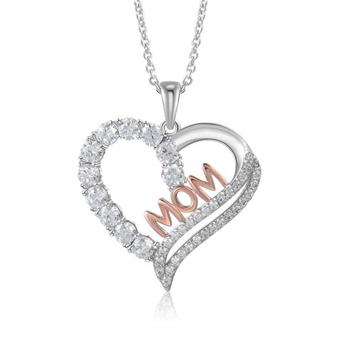 Mom Heart Necklace Heart Pendant Mother Necklace Mother S Day Gift