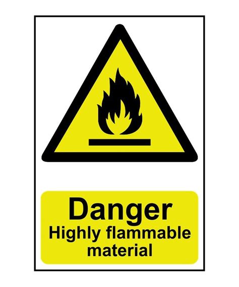 Danger Highly Flammable Material Safety Sign