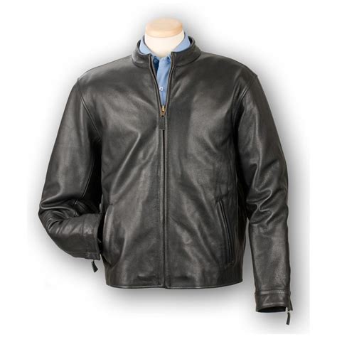 Mens Burks Bay Cowhide Casual Leather Jacket Black 177253