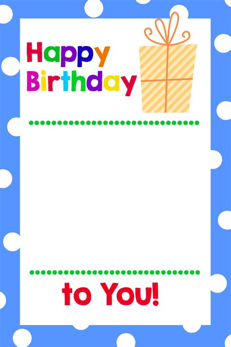 Free Printable Happy Birthday Card For Kids Ausdruckbare Free