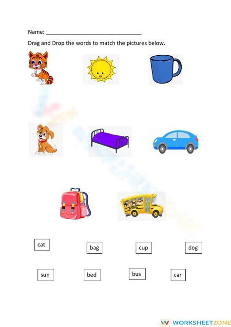 Word To Picture Association Worksheet