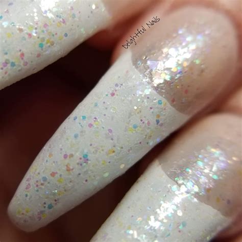 White Iridescent Glitter Nail Polish Glitter Topper Rainbow Etsy