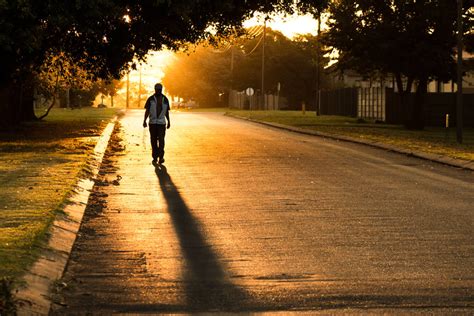 Man Walking Down The Street Sunset By Purpleponyprincess On Deviantart