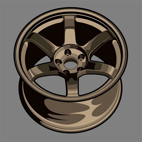 Bronze Color Car Wheel Drawing 1396765 Vector Art At Vecteezy