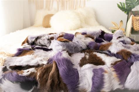 Luxurious Toscana Sheepskin Real Fur Bed Spread Throw Real Fur Blanket
