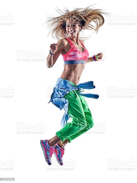 Woman Fitness Excercises Zumba Dancer Dancing Foto De Stock Y Más Banco
