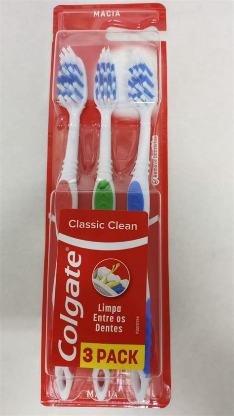 Kit De Escova Dental Colgate Classic Clean Macia Com 3 Unidades