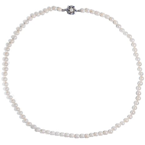 From Brunch To Opera Classic Vintage Pearl Necklace With White Gold Clasp Circa Hofer