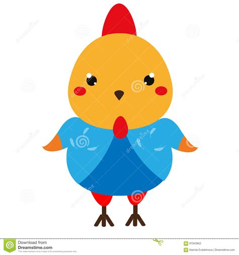 Cute Chicken Cartoon Kawaii Rooster Character Stock Vector