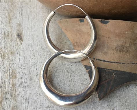 Large 925 Sterling Silver Hoop Earrings For Women Big Boho Statement