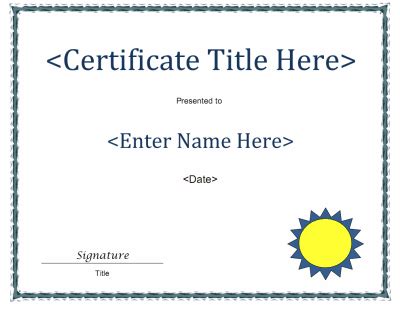 Award Seal Blank Certificate Template